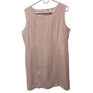 Sara B Studio Women’s Linen Rayon Pink Sleeveless Lining Dress Size 14